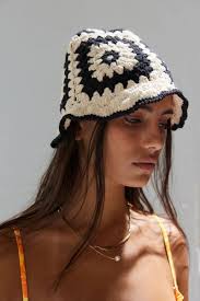 Urban Outfitters Granny Square Crochet Bucket Hat