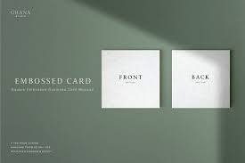 Square Embossed Business Card Mockup In 2020 Business Card Mock Up Embossed Business Cards Postcard Mockup