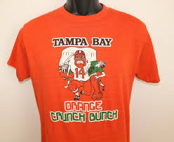 Xs (long sleeve only) s m l xl 2xl 3xl (short sleeve only) 4xl (short sleeve only) > see photos for size. Tampa Bay Buccaneers Orange Crunch Bunch Vintage T Shirt S M Etsy