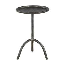 Round Cast Iron Side Table With Hand Chiseled Texture And Recessed Hammered Iron Top 1 In Southampton Side Table Small Accent Tables Accent Table