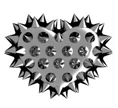 Black And White Animal Emoji Copy And Paste Spiked Heart Black And White Heart I Love Heart Heart