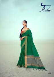 LT FASHION PRESENTS NISHA HANDLOOM SILK DESIGNER FANCY SAREE WHOLESALER