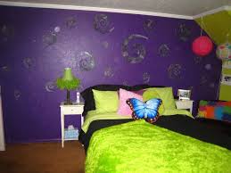 Black And Purple Room Cool Room Ideas For Girls Attractive Teens Bedroom Big Butterfly On Green Black Bed In Cool Room Ideas For Gir Girls Bedroom Paint Girl Room Cool Room Designs