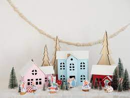 Learn how to make a diy dollar tree christmas village from $1 items from the dollar store, acrylic paint, mod podge and glitter. Diy Christmas Village Free Printables Fun365