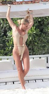 Aisleyne Horgan-Wallace Sexy Spotted Showing Off Her Seductive Body Wearing  a Sizzling Bikini at the Beach in Mexico - AZNude