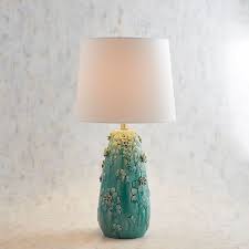 Blooming Ceramic Large Blue Table Lamp Pier 1 Imports Teal Table Lamps Table Lamp Lamp