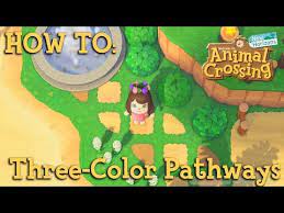 How To Make An Three Color Diagonal Path Animal Crossing New Horizons Youtube Animal Crossing Animals Three Color