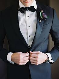 Black And White Suit With Bow Tie Formal Groom Attire Black Suit With White French Cuff Undershirt Black Velvet Bowtie And Black Groom Attire Black Groom Attire Black Suit Groom Suit Black