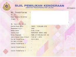 Bermula 1 jun 2016, jabatan pengangkutan jalan malaysia (jpj) memperkenalkan satu kaedah baru, sijil pemilikan kenderaan (voc) bagi menggantikan kad pendaftaran kenderaan (rc) atau lebih dikenali sebagai geran kereta. Sijil Pemilikan Kenderaan In English