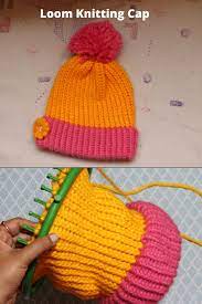 Loom Knitting Cap Cap Design For Kids Ladies Topi Bunai Knitting Pattern Loom Knitting Knitting Knitting Patterns