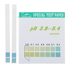 precision ph test strips short range 3 8 5 4 indicator paper tester 100 strips boxed w color chart