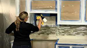 Rushing spray paint leads to drips and splatter. How To Paint Kitchen Cabinets With A Paint Sprayer Youtube