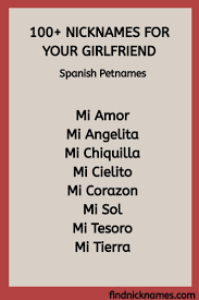 How did spanish nicknames come to be in the first place? Pin On Nicknames For Girls