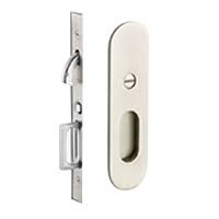 If you're locked on the other side, look for a tiny hole on the doorknob. Pocket Door Locks Emtek Products Inc