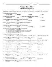 Is fast food good for you? Supersize Me Video Guide Esl Worksheet By Khiler