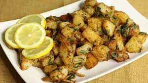 Aloo Chaat Spicy Potato Snack Manjula S Kitchen Indian Vegetarian Recipes Chaat Potato Snacks Chaat Recipe