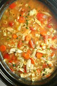 Slow Cooker Sicilian Chicken Soup Recipe Chicken Soup Recipes Slow Cooker Soup Chicken Soup Slow Cooker
