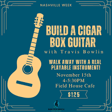 Join award-winning blues artist and craftsman Travis Bowlin for an  immersive cigar-box guitar-building workshop