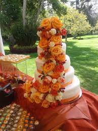Pastel Color Naranja Decoracion De Eventos Fotografia Boda Pasteles
