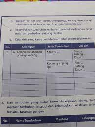 Berdasarkan bentuknya ada dua jenis akar yaitu, akar serabut yang biasanya dimiliki oleh tumbuhan jenis monokotil batang, merupakan bagian tumbuhan yang berada di atas tanah, merupakan tempat melekatnya daun. Kacang Panjang Akar Batang Daun Akarkua