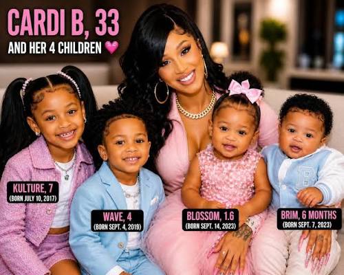 Cardi B enjoying precious moments with her four little ones 🥰💕