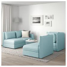 Vallentuna Modular Corner Sofa 3 Seat With Storage Hillared Light Blue Ikea Modular Corner Sofa Vallentuna Sofa Design