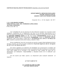 Ejemplo Carta De Aceptacion De Servicio Social Ejemplo Sencillo