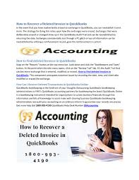 Quickbooks is a software package for accounting and it is composed of a number of application softwares. How To Find Deleted Invoices In Quickbooks By Onlinebusiness Issuu