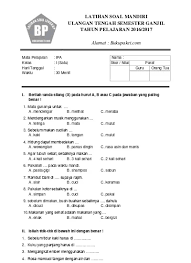 Latihan Soal Uts Bahasa Sunda Kelas 1 Sd Semester 1