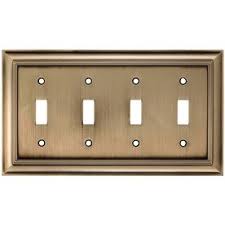 Shop Allen Roth 4 Gang Antique Brass Standard Toggle Metal Wall Plate At Lowes Com Plates On Wall Allen Roth Light Switch Covers