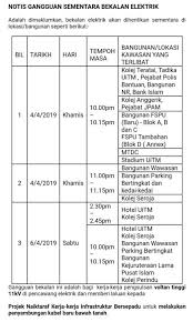 Fuel injector group 'e' litar sambungan elektrik miskin apa maksudnya? Mpp Uitm Shah Alam On Twitter Khamis 4 April 2019 Notis Gangguan Sementara Bekalan Elektrik Sila Rujuk Lampiran Untuk Maklumat Lanjut Mpp1819 48united Uitmdihatiku Unitytowardsempowerment Https T Co Sxrghehmms