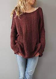 Wine Red Plain Round Neck Long Sleeve Pullover Sweater Moda Kadin Kiyafetleri Kiyafet