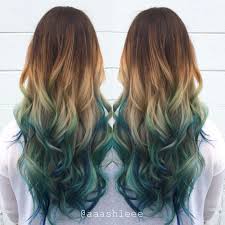 Ombre Teal Blue Rainbow Hair Blue Ombre Hair Ombre Hair Color Brown Ombre Hair