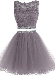 Charming 2 Pieces Short Tulle Homecoming Dresses Short Appliques Beading Mini Prom Dres In 2020 Two Piece Homecoming Dress Homecoming Dresses Short Homecoming Dresses