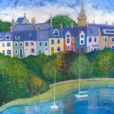 Lovaine Terrace Alnmouth Seaside Print Of Colourful Etsy In 2020 Coastal Prints Coastal Art Scenic Art