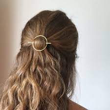 minimalist gold hair accessories brass hair clip round etsy haarspangen goldener haarschmuck haarzubehor