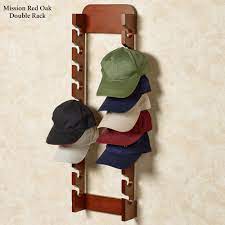 Wood Cap Display Wall Rack Holds Up To 30 Hats
