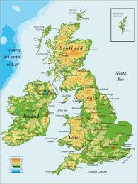 It is located to the northwest of continental europe and it is home to the united kingdom, which includes scotland, england, wales, and northern ireland (not actually on the island of great britain). Topography Map Of Great Britain And Ireland Posters And Prints Posterlounge Com
