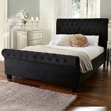 Headboard and footboard but no side rails at all. Ophelia Deluxe Upholstered Bed Frame Look Again