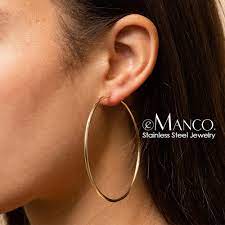 Fashion women boho girls party earrings jewellery acrylic for fruit style big. E Manco Super Large 70mm Circle Hoop Earring For Women Hyperbole Thin Stainless Steel Earrings Women Simple Earrings Hoop Earrings Aliexpress