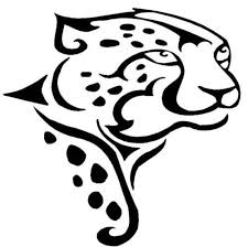 Black And White Cheetah Logo Cheetah Logo Shadow Art Cheetah Logo Art