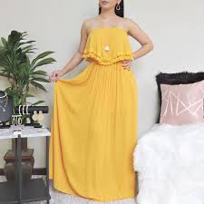 Boutique Dresses Flowy Maxi Dress Womens Casual Summer Dress Summer Maxi Dresses 70s Dr Women Dresses Casual Summer Casual Summer Dresses Yellow Long Dress