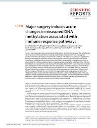 PDF) Major surgery induces acute changes in measured DNA methylation  associated with immune response pathways