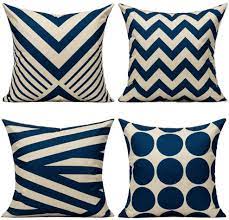 Stitch up some cute outdoor pillows with anchor applique added. Amazon Com All Smiles Navy Blue Fall Outdoor Patio Throw Pillow Covers Cases Decorative For Couch Sofa Furniture Home Decor Geometric Accent Cushion Square 18 18 Set Of 4 Nautical Navy Tan Furniture
