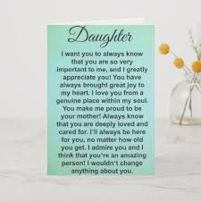 Loved Birthday Wishes For Mom From Daughter Letter Special Daughter Love And Appreciation Messages Card Zazzle Com Birthday Message For Daughter Appreciation Message Birthday Wishes For Daughter