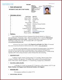 Gnm Nursing Resume Format For Freshers Pdf Best Resume Examples