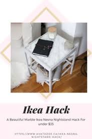 A Beautiful Marble Ikea Nesna Nightstand Hack For Under 35 Ikea Nesna Nightstand Decor