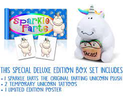 Sparkle Farts The Original Farting Unicorn Plush - Special Deluxe Edition  Box Set - Unique Gag Gift. Funny for All Ages - Walmart.com