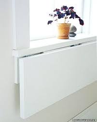 Add A Fold Able Extension To A Windowsill To Create An Instant Desk Or Eating Ar Laundry Room Folding Table Home Diy Space Saving Table