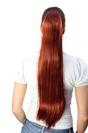 Red long hair | hair style and color for woman. Hairpiece Ponytail Very Long Straight Red T113 Colour 350